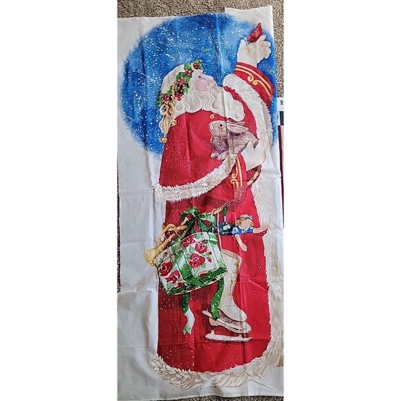 Lot of 4 Door Panels Daisy Kingdom Santa Wreath Snowman Homespun Fabric Sewing - Picture 4 of 10